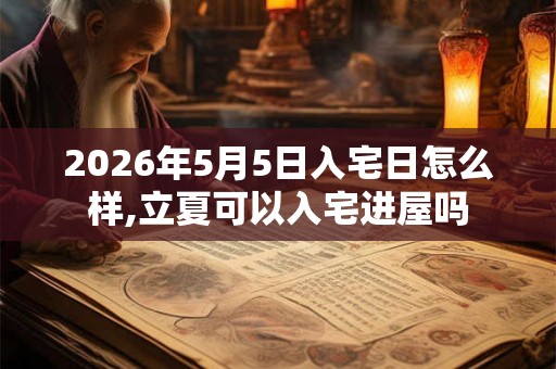 2026年5月5日入宅日怎么样,立夏可以入宅进屋吗
