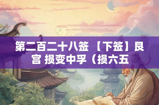 第二百二十八签 【下签】艮宫 损变中孚（损六五
