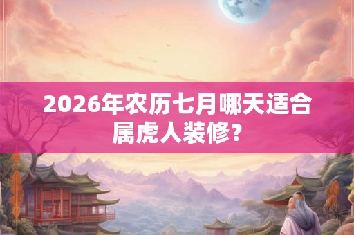 2026年农历七月哪天适合属虎人装修？
