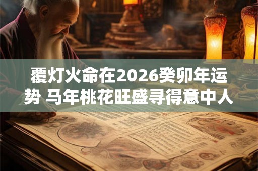 覆灯火命在2026癸卯年运势 马年桃花旺盛寻得意中人