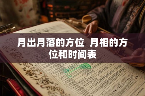月出月落的方位 月相的方位和时间表 月出月落的方位 月相的方位和时间表