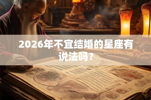 2026年不宜结婚的星座有说法吗？