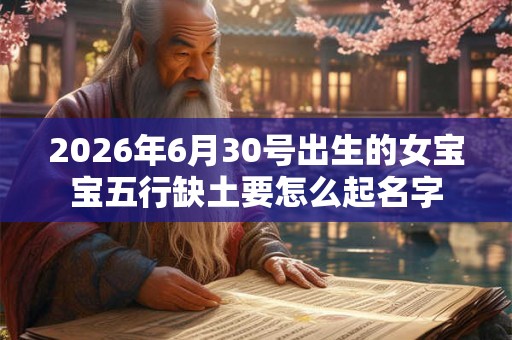 2026年6月30号出生的女宝宝五行缺土要怎么起名字