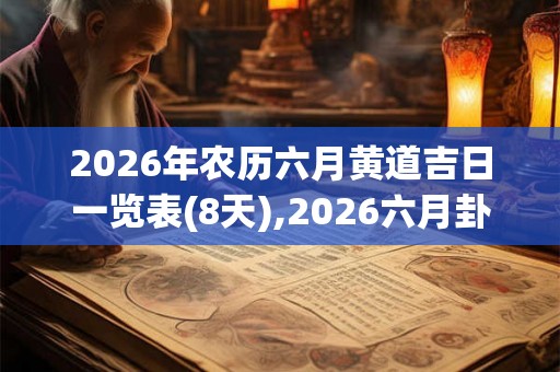 2026年农历六月黄道吉日一览表(8天),2026六月卦象吉凶 2026年农历六月黄道吉日一览表(8天),2026六月卦象吉凶