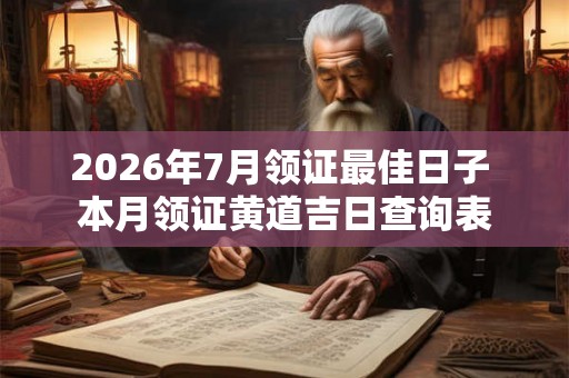 2026年7月领证最佳日子 本月领证黄道吉日查询表 2026年7月领证最佳日子 本月领证黄道吉日查询表