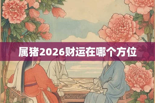 属猪2026财运在哪个方位