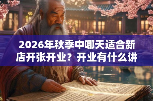 2026年秋季中哪天适合新店开张开业？开业有什么讲究？