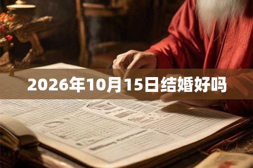 2026年10月15日结婚好吗