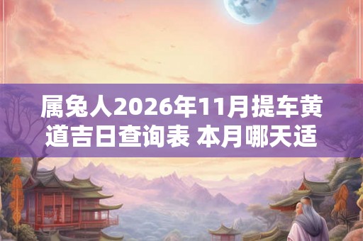 属兔人2026年11月提车黄道吉日查询表 本月哪天适合提新车