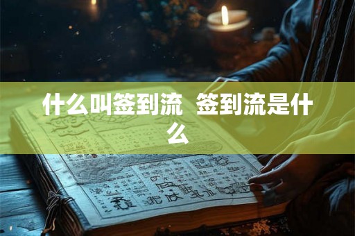 什么叫签到流  签到流是什么