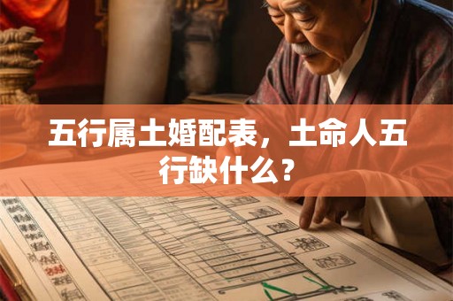 五行属土婚配表，土命人五行缺什么？