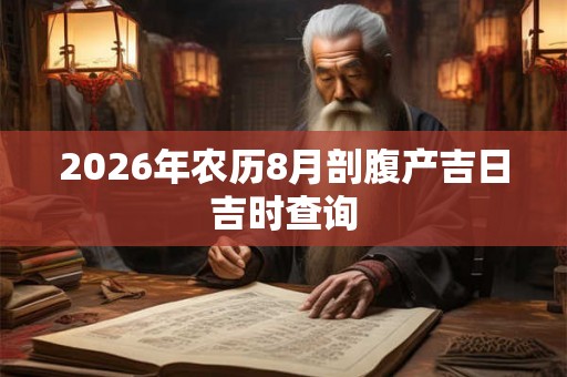2026年农历8月剖腹产吉日吉时查询