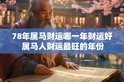 78年属马财运哪一年财运好 属马人财运最旺的年份