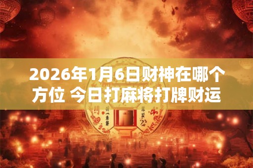 2026年1月6日财神在哪个方位 今日打麻将打牌财运方位