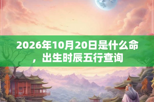 2026年10月20日是什么命，出生时辰五行查询