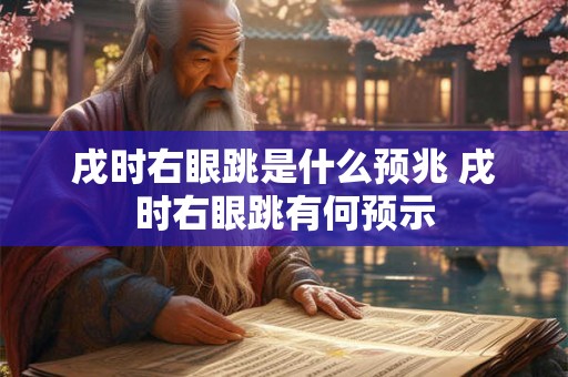 戌时右眼跳是什么预兆 戌时右眼跳有何预示