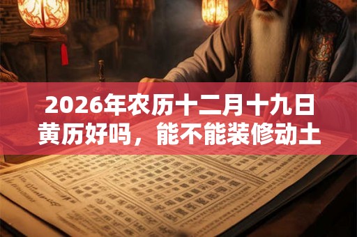 2026年农历十二月十九日黄历好吗,能不能装修动土? 2026年农历十二月十九日黄历好吗,能不能装修动土?
