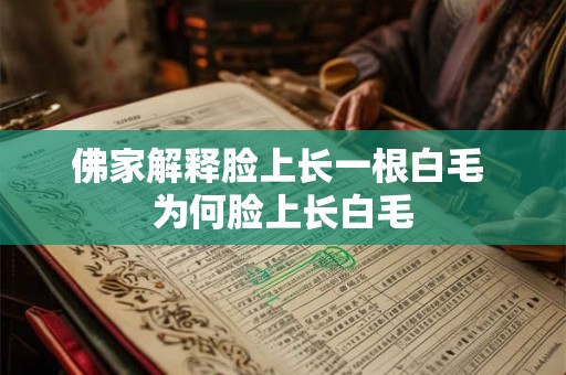 佛家解释脸上长一根白毛 为何脸上长白毛 佛家解释脸上长一根白毛 为何脸上长白毛