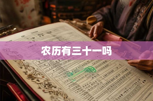 农历有三十一吗