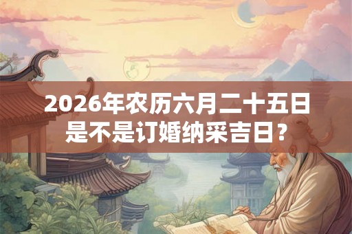 2026年农历六月二十五日是不是订婚纳采吉日？