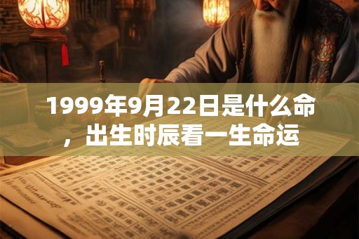 1999年9月22日是什么命，出生时辰看一生命运