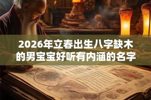2026年立春出生八字缺木的男宝宝好听有内涵的名字