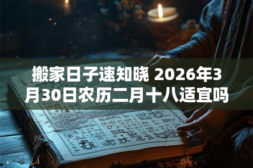 搬家日子速知晓 2026年3月30日农历二月十八适宜吗 搬家日子速知晓 2026年3月30日农历二月十八适宜吗