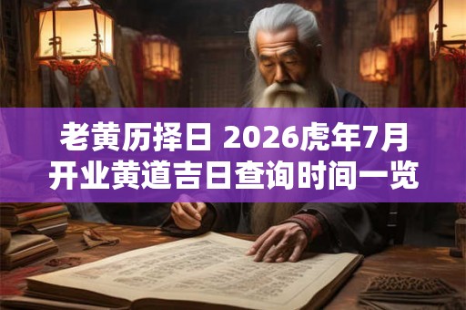 老黄历择日 2026虎年7月开业黄道吉日查询时间一览表 老黄历择日 2026虎年7月开业黄道吉日查询时间一览表