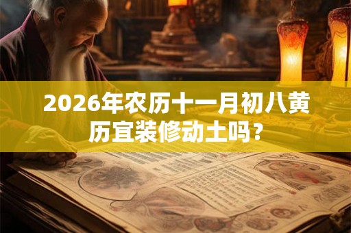 2026年农历十一月初八黄历宜装修动土吗? 2026年农历十一月初八黄历宜装修动土吗?