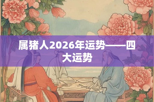 属猪人2026年运势——四大运势