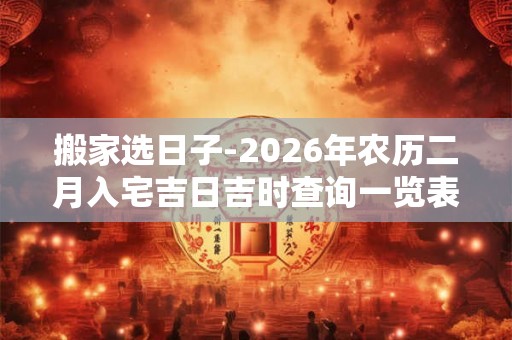 搬家选日子-2026年农历二月入宅吉日吉时查询一览表