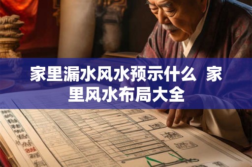 家里漏水风水预示什么  家里风水布局大全