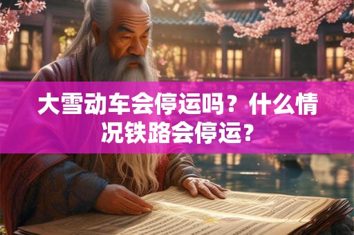 大雪动车会停运吗？什么情况铁路会停运？