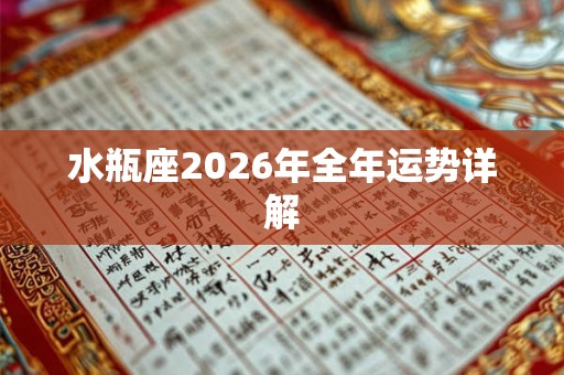 水瓶座2026年全年运势详解