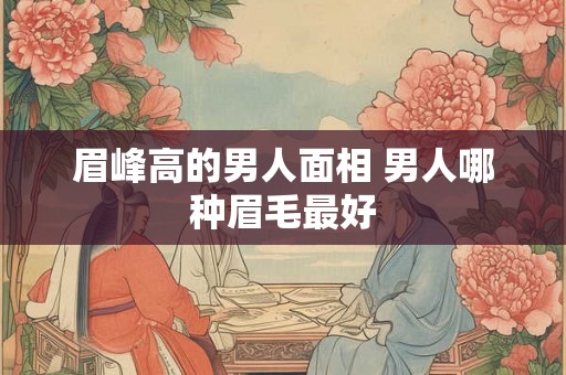 眉峰高的男人面相 男人哪种眉毛最好 眉峰高的男人面相 男人哪种眉毛最好