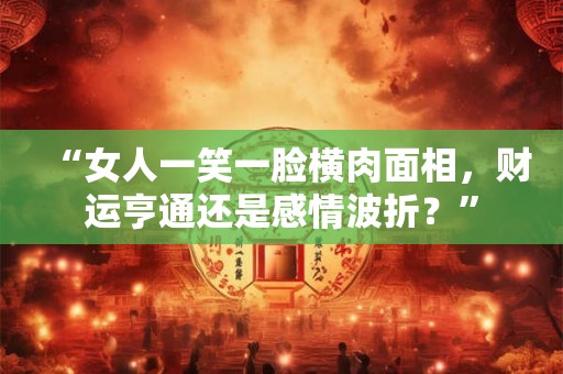 “女人一笑一脸横肉面相,财运亨通还是感情波折?” “女人一笑一脸横肉面相,财运亨通还是感情波折?”