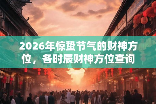 2026年惊蛰节气的财神方位，各时辰财神方位查询