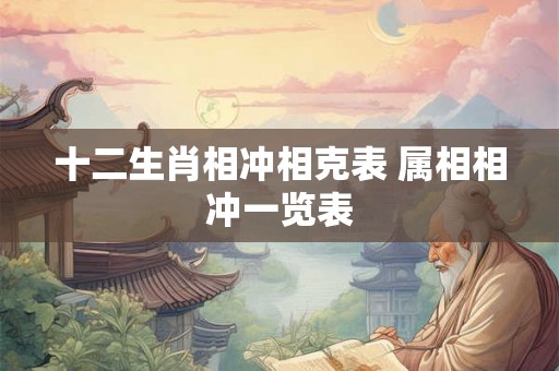 十二生肖相冲相克表 属相相冲一览表