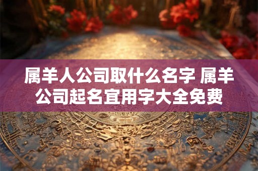 属羊人公司取什么名字 属羊公司起名宜用字大全免费