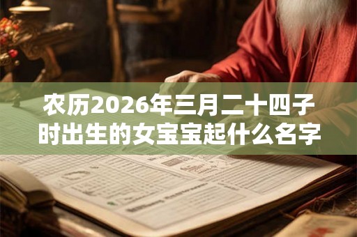 农历2026年三月二十四子时出生的女宝宝起什么名字好，五行属什么