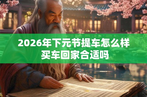 2026年下元节提车怎么样 买车回家合适吗