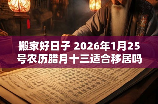 搬家好日子 2026年1月25号农历腊月十三适合移居吗 搬家好日子 2026年1月25号农历腊月十三适合移居吗