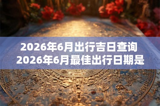 2026年6月出行吉日查询 2026年6月最佳出行日期是哪天