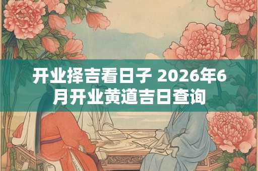 开业择吉看日子 2026年6月开业黄道吉日查询