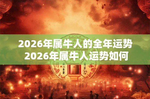 2026年属牛人的全年运势 2026年属牛人运势如何