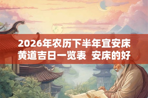 2026年农历下半年宜安床黄道吉日一览表  安床的好日子有哪些