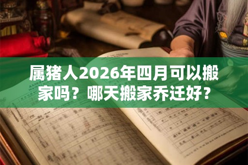属猪人2026年四月可以搬家吗？哪天搬家乔迁好？