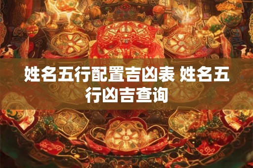 姓名五行配置吉凶表 姓名五行凶吉查询