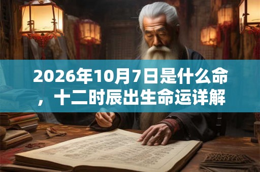 2026年10月7日是什么命，十二时辰出生命运详解