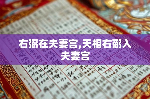 右弼在夫妻宫,天相右弼入夫妻宫
